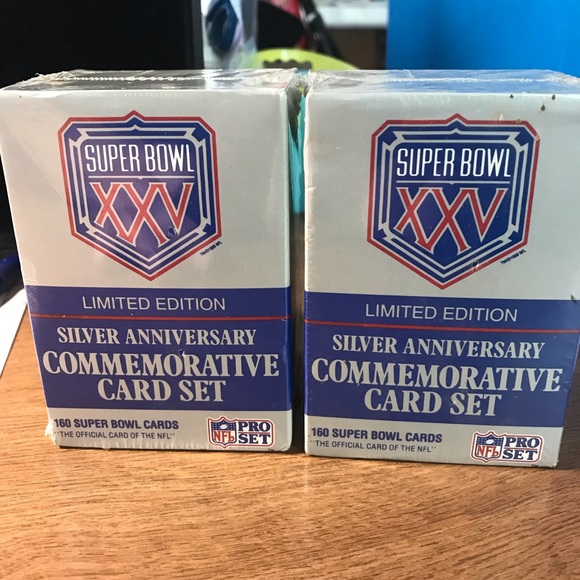 Other | Super Bowl Xxv Silver Anniversary Commemorative Card Set | Poshmark